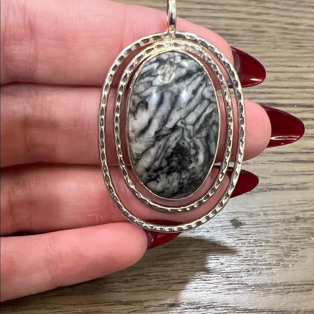 Zebra Jasper Sterling Silver Pendant
